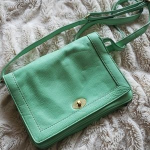J Crew Mint Green Crossbody with Turnlock